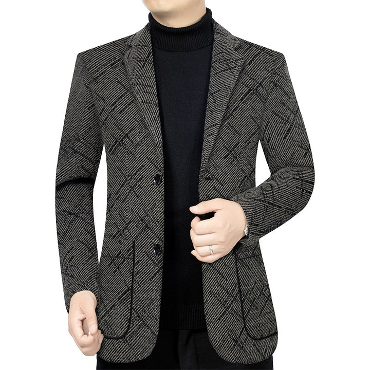 Men's Tailored Check Pattern Blazer with Flap Pockets Mune Fashion