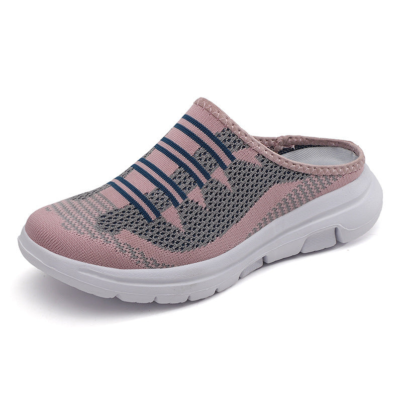 Women's ergonomic knitted mule with open heel, cushioned comfort insole, and flexible lightweight sole Mune Fashion