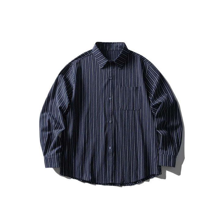 Unisex Oversize Longline shirt with pinstripes and chest pocket Mune Fashion