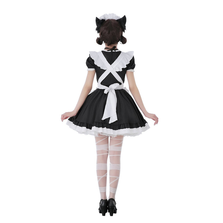 Women's playful maid dress with ruffle details and decorated apron dress Mune Fashion