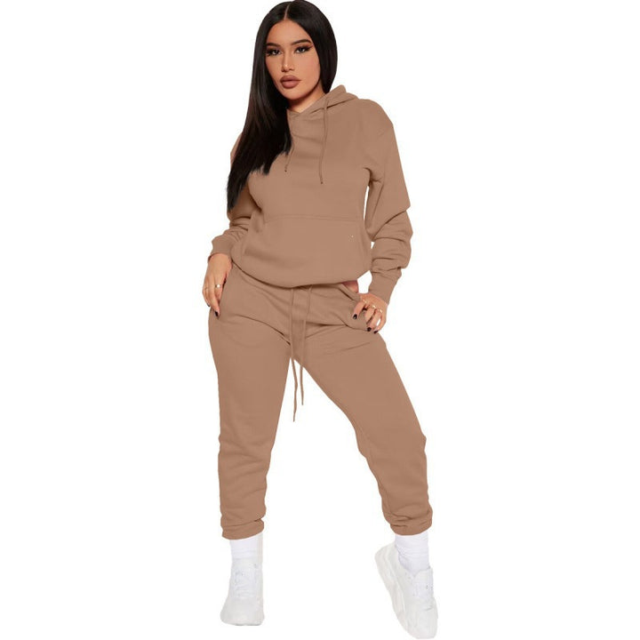 Women's two-piece lounge set with hoodie and high-waist jogging pants made of soft French Terry Mune Fashion