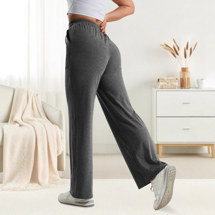 Women’s wide jersey lounge pants with high comfort waistband and side pockets Mune Fashion