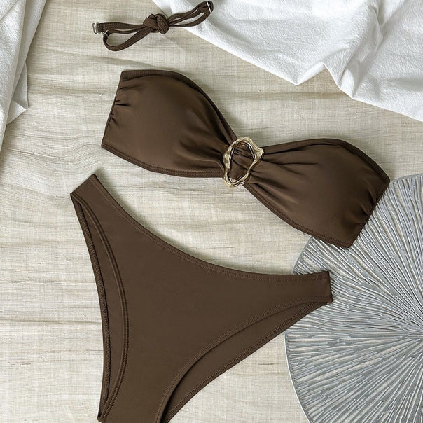 Women's Bandeau Bikini Set with Adjustable Straps Mune Fashion