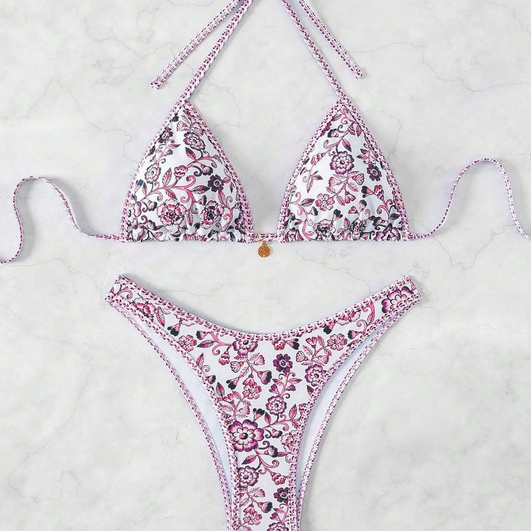 Women's triangle bikini with floral lace Mune Fashion