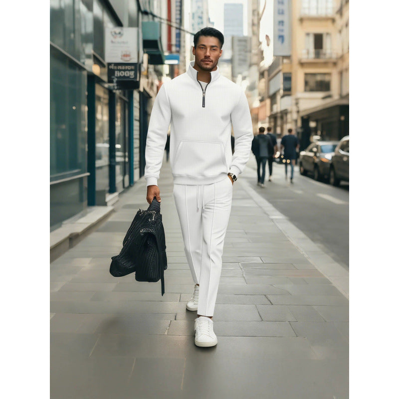 Men's High Quality Stand Collar Sweater with Zipper Mune Fashion
