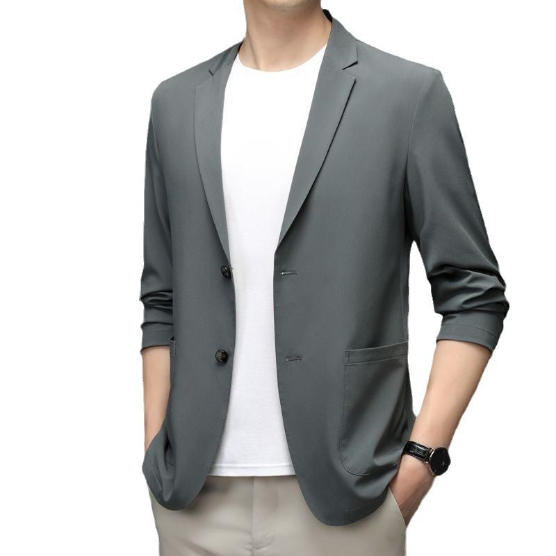 Men's Lightweight Unstructured Jersey Blazer with Stretch and Patch Pockets Mune Fashion