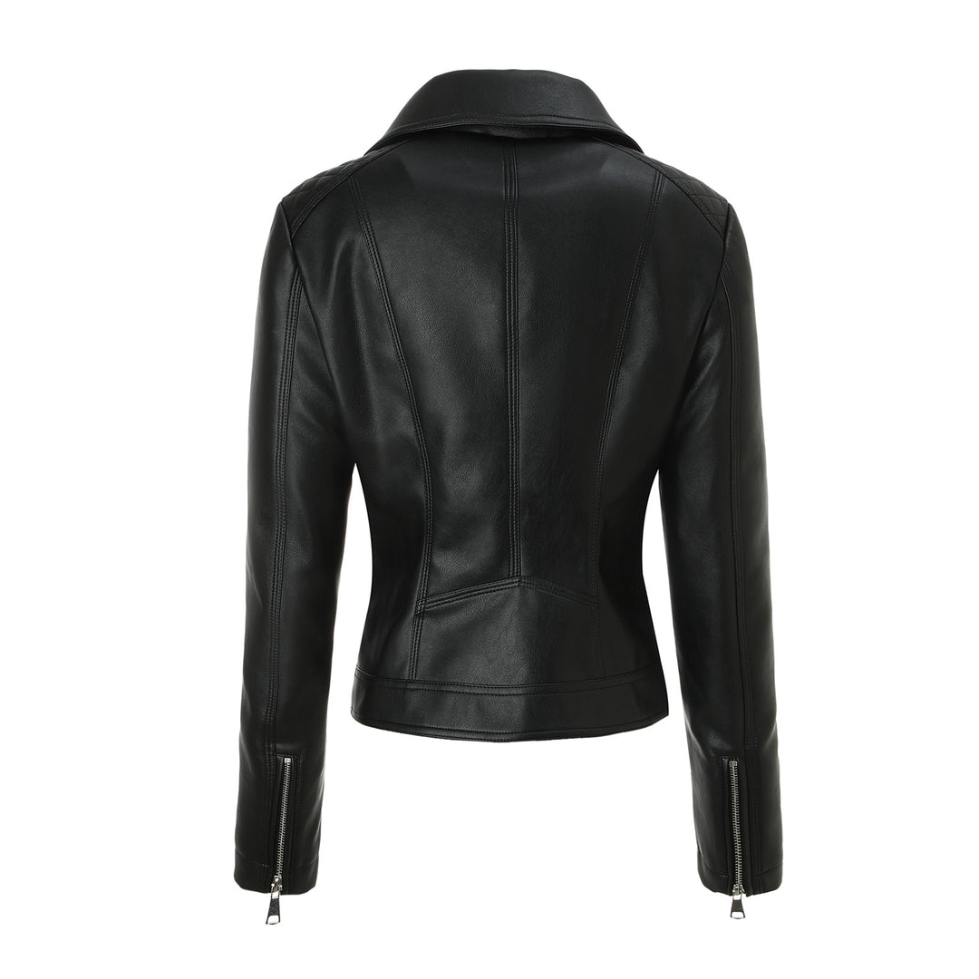 Women Stylish Biker Jacket with Quilted Details Mune Fashion