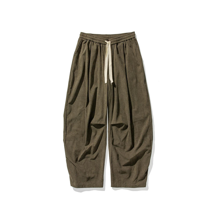 Men's wide cord pants with drawstring, pleats, and relaxed fit Mune Fashion