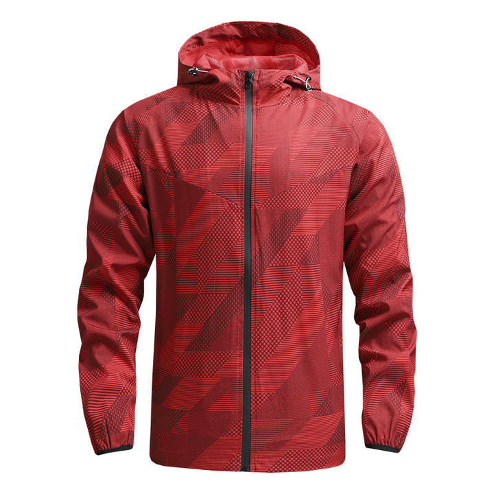Men's ultralight hooded training jacket with windproof surface and pack function Mune Fashion