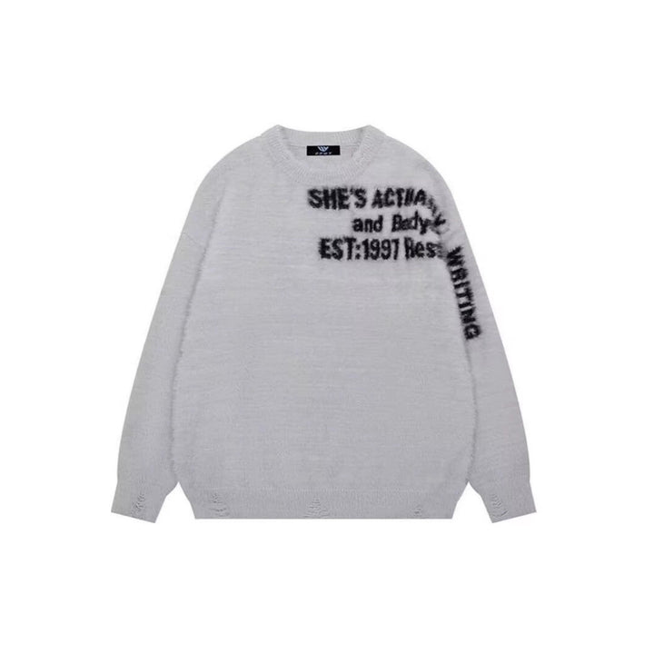 Women Casual Oversized Sweater with Graphic Print Mune Fashion