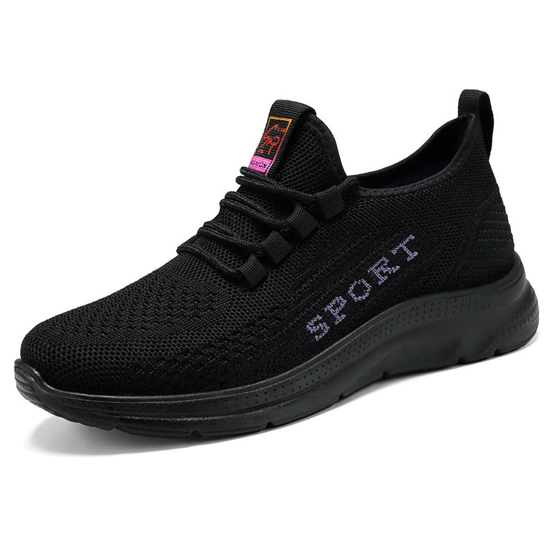 Ladies' breathable knit sport sneakers with elastic entry, padded insole, and flexible EVA cushioning Mune Fashion