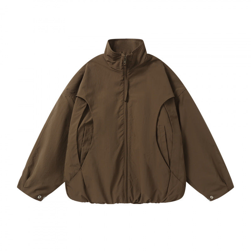 Unisex Lightweight technical blouson with stand-up collar, full-length zipper and drawstring hem Mune Fashion