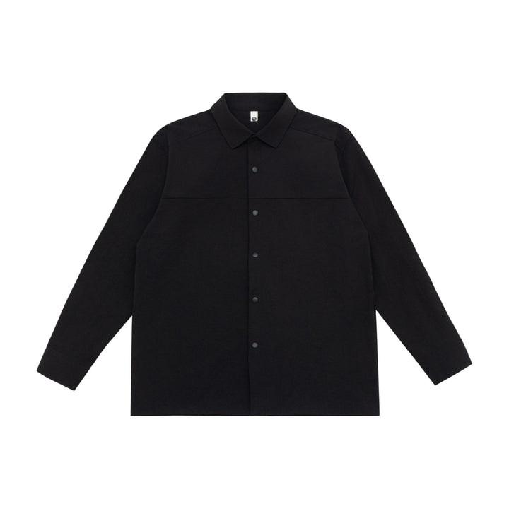 Unisex Longline Shirt Jacket in Boxy Cut made of heavy sweat quality with concealed snap button placket Mune Fashion