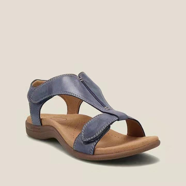 Women Comfortable Flat Sandals with Ergonomic Cork Comfort Footbed and Velcro Closure Mune Fashion