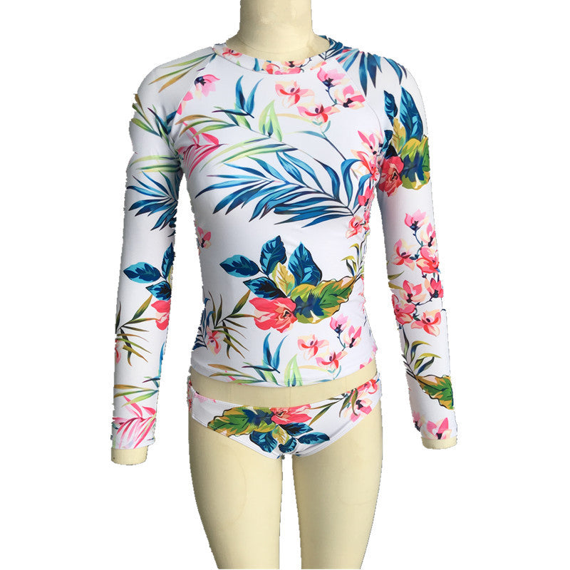 Women's Long Sleeve Swim Set with Floral Patterns and UV Protection Mune Fashion