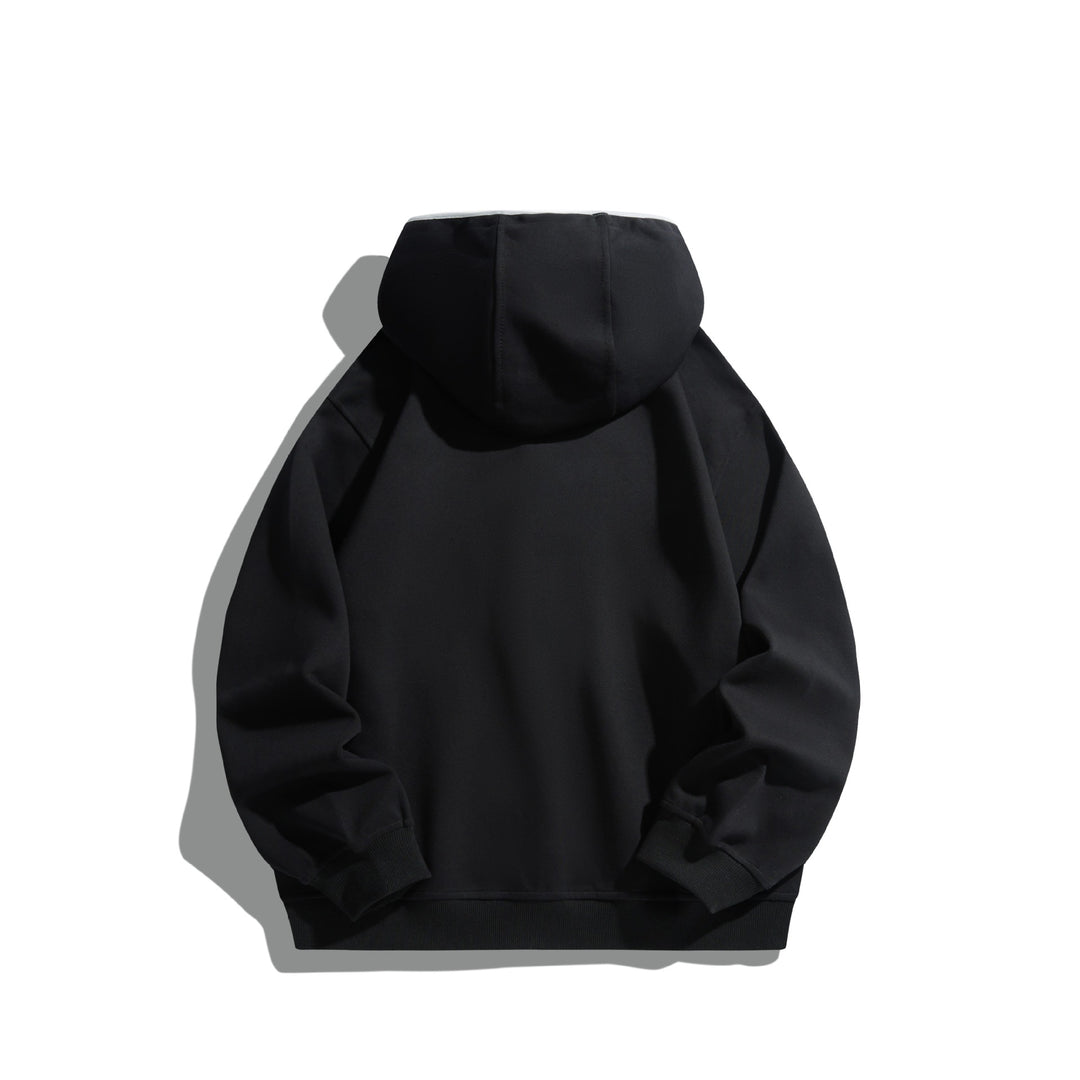 Unisex hoodie sweatshirt with snap placket and contrast piping Mune Fashion