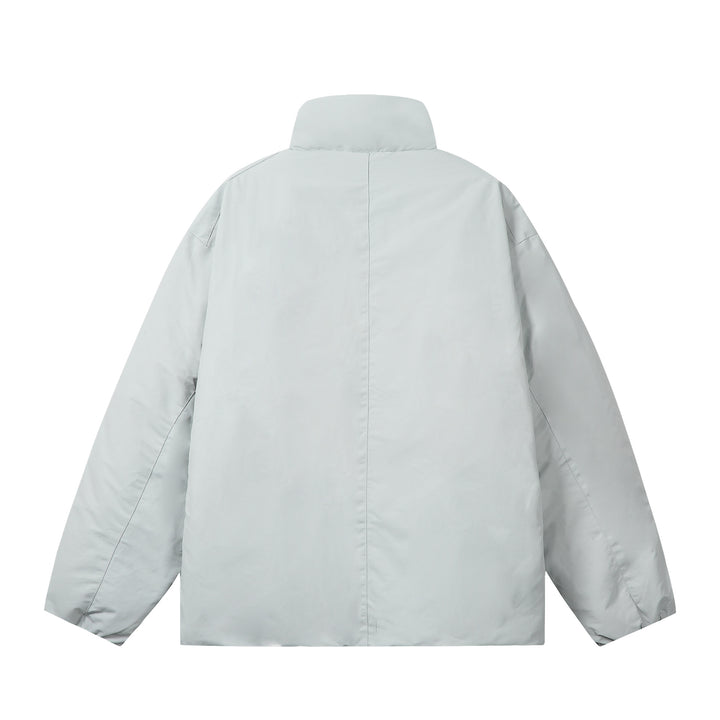 Men's short-cut windproof thermal jacket with fleece-lined stand-up collar and concealed zipper Mune Fashion
