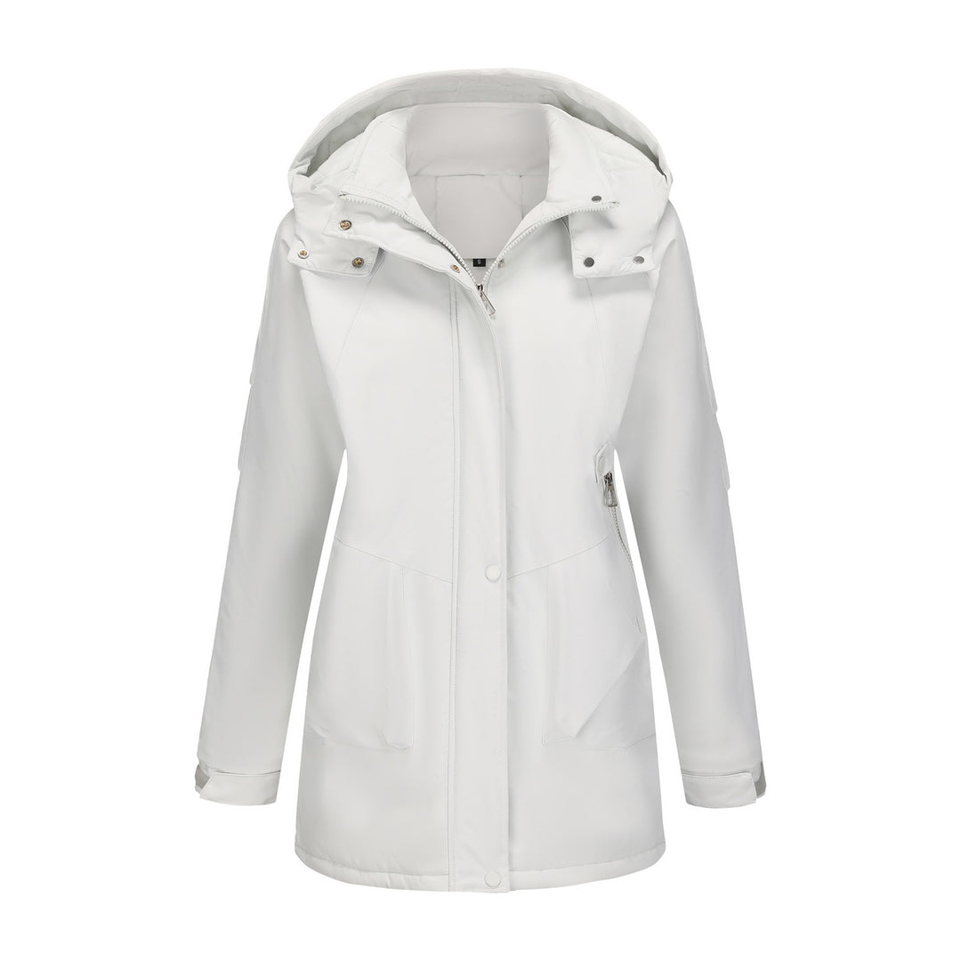 Women's tailored parka with hood, concealed zipper and practical zippered pockets Mune Fashion