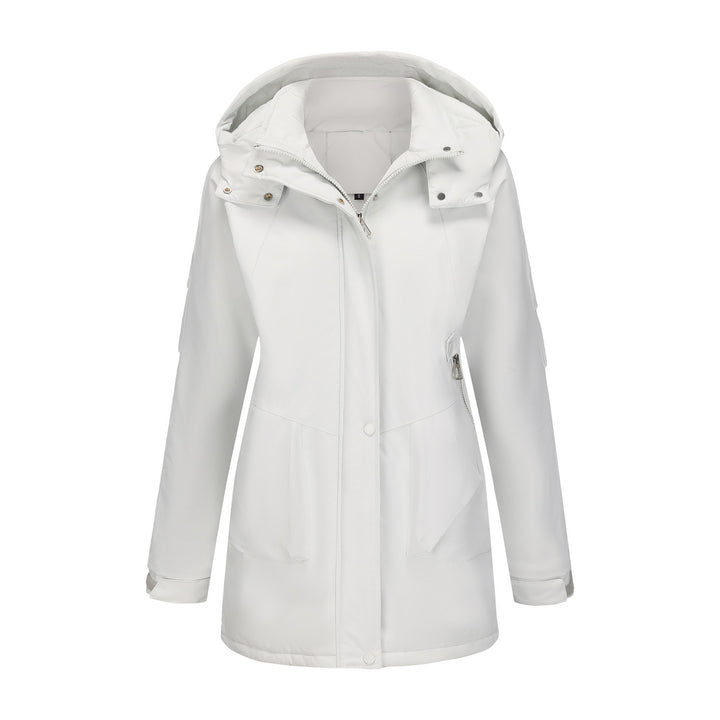 Women's tailored parka with hood, concealed zipper and practical zippered pockets Mune Fashion