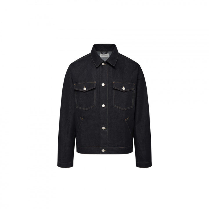 Unisex Timeless Boxy Denim Jacket in Worker Look with Flap Pockets and Metal Button Placket Mune Fashion