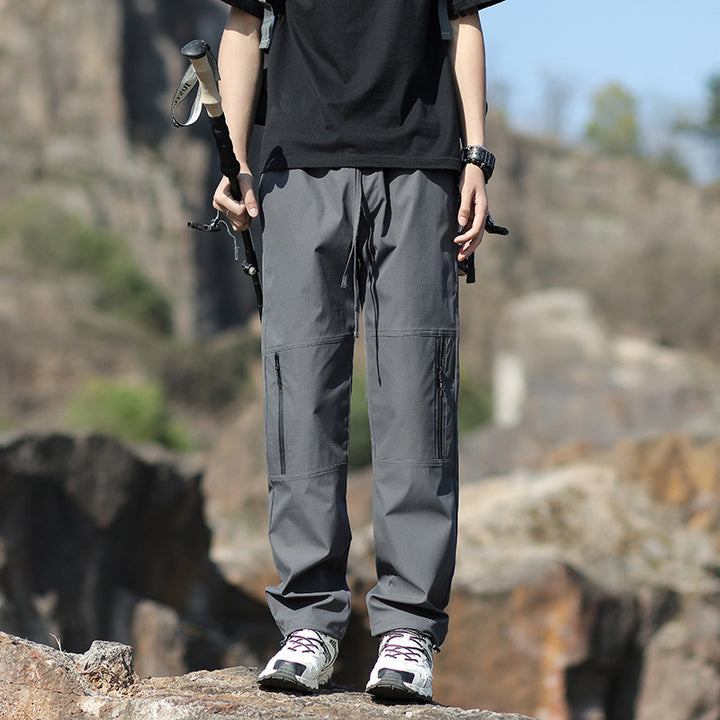 Men's Technical Outdoor and Hiking Pants with Zipper Pockets and Adjustable Waist Mune Fashion