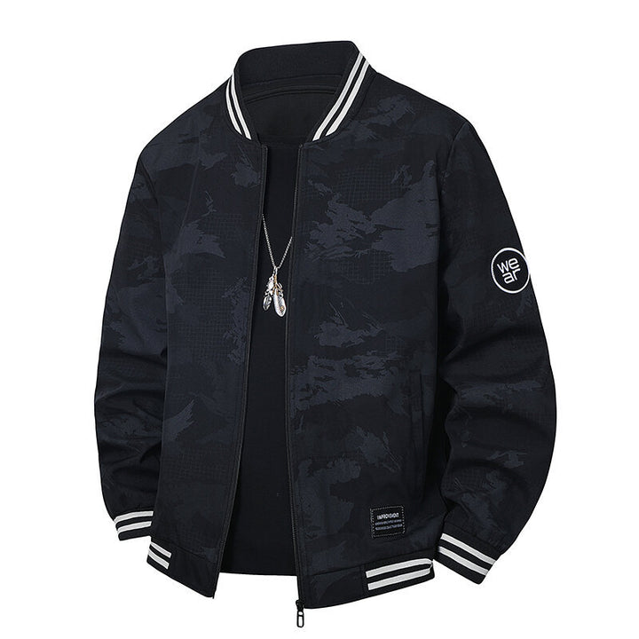 Men's Sporty Bomber Jacket with Contrasting Details Mune Fashion