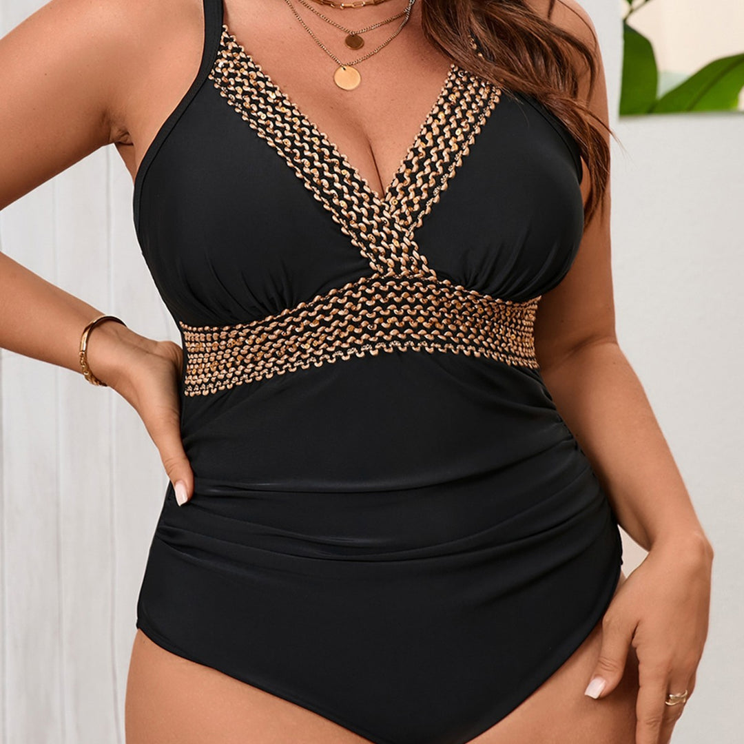 Ladies Elegant Swimsuit with Embellished Waistband Mune Fashion