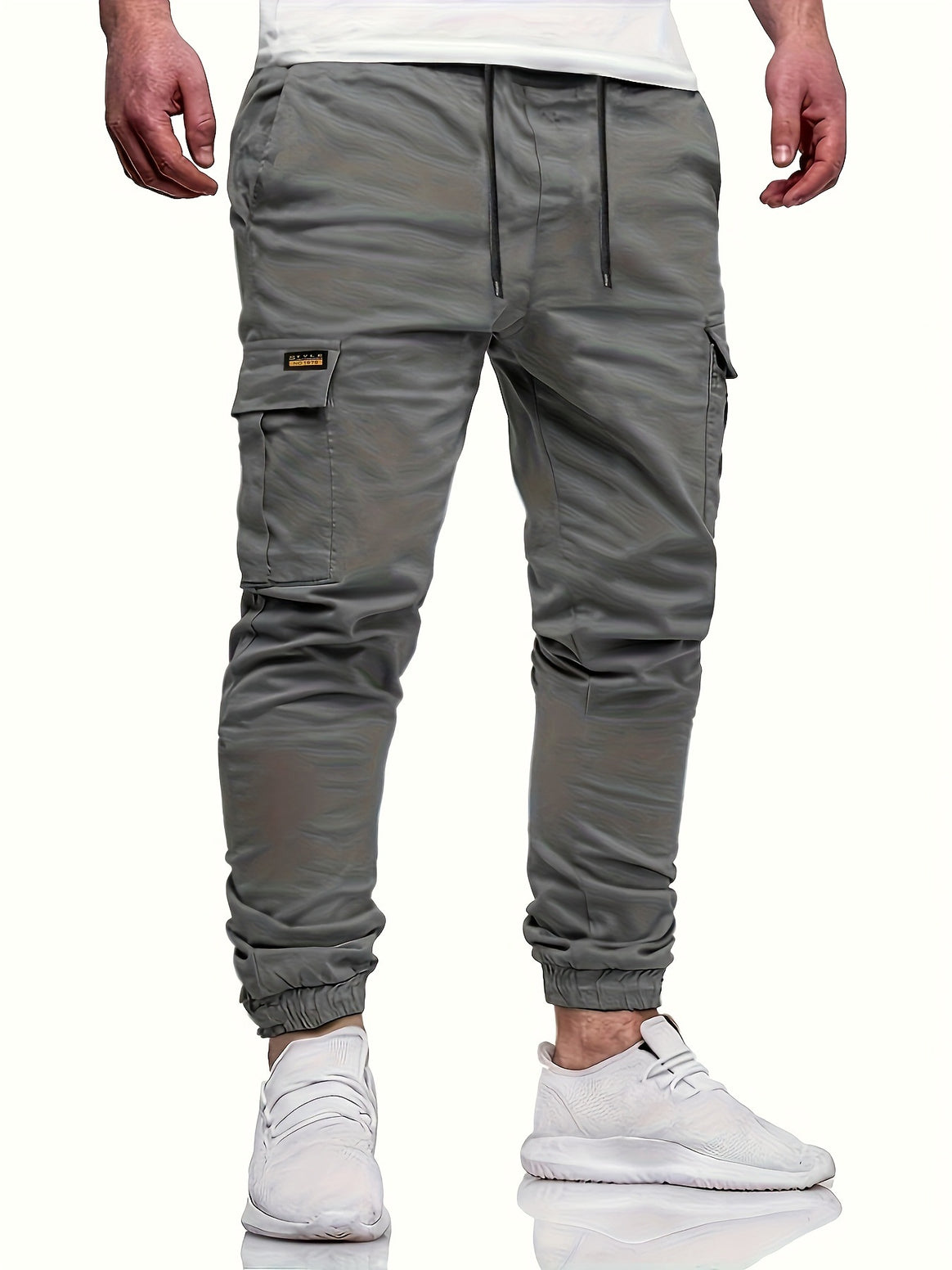 Men's Tapered Cargo Jogging Pants with Drawstring, Ankle Cuff & Multiple Pockets Mune Fashion