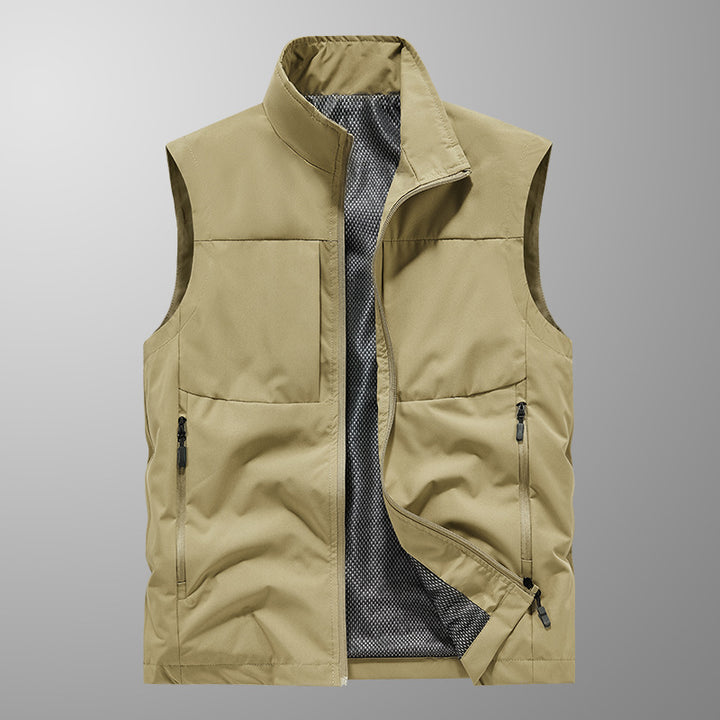 Men's lightweight windproof outdoor vest with breathable mesh lining and concealed zip pockets Mune Fashion