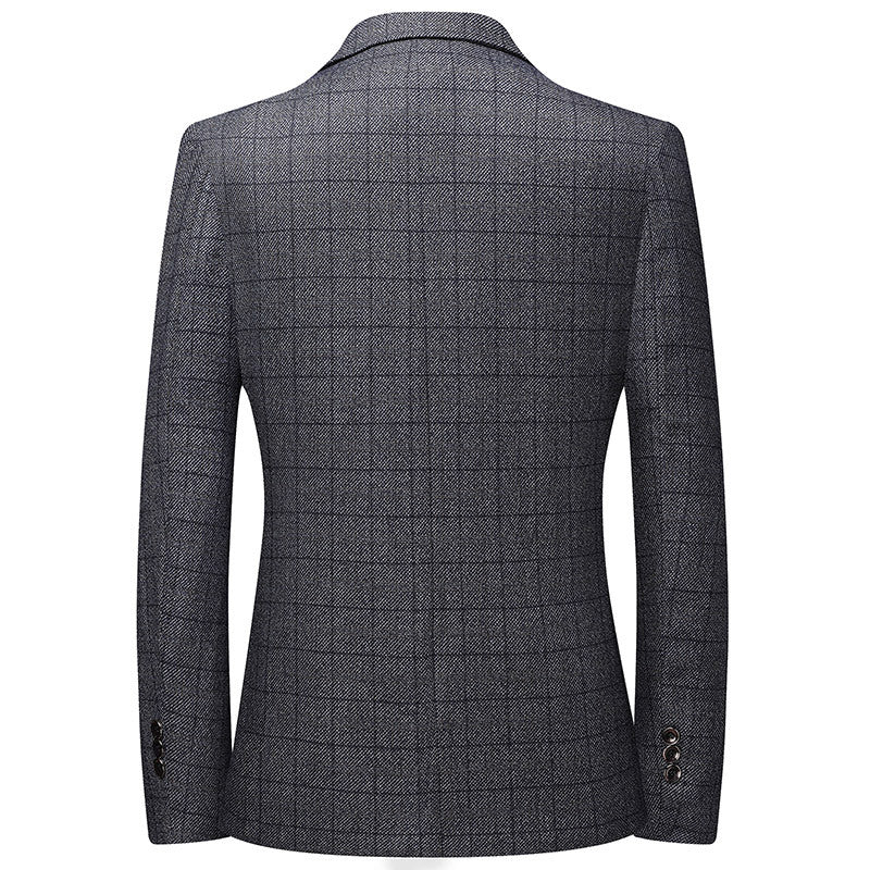 Men's Checkered Wool Blend Blazer with Light Unlined Construction and Welting Pockets Mune Fashion