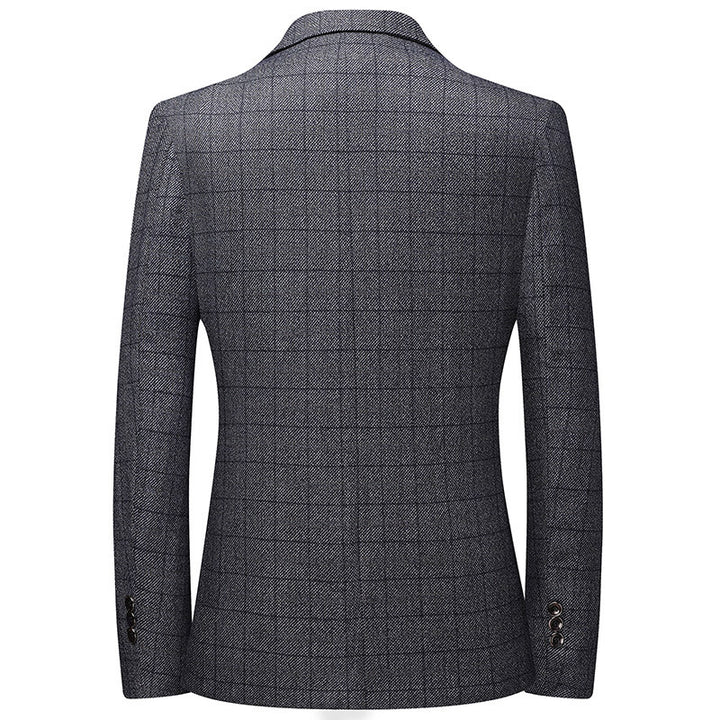 Men's Checkered Wool Blend Blazer with Light Unlined Construction and Welting Pockets Mune Fashion