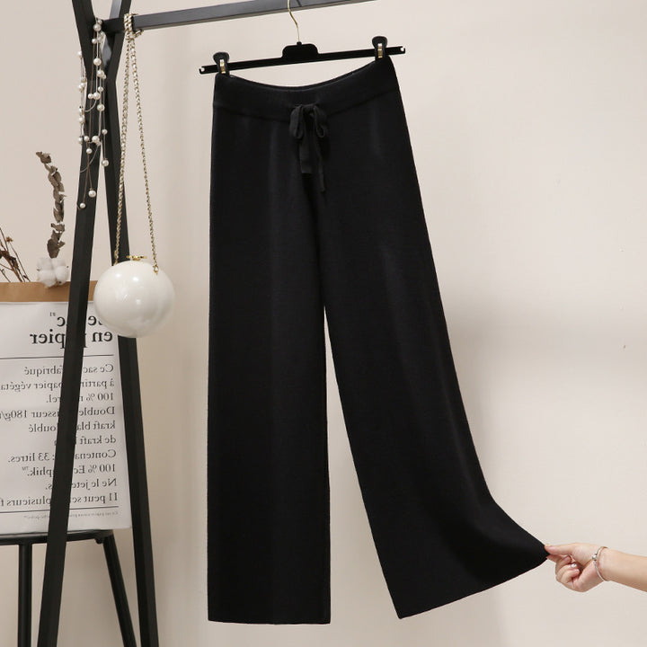 Ladies Wide Ribbed Knit Pants Mune Fashion