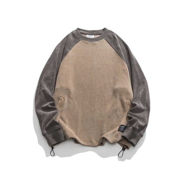 Unisex Oversize Cord Sweatshirt with Raglan Sleeves, Kangaroo Pockets and Drawstring Hem Mune Fashion