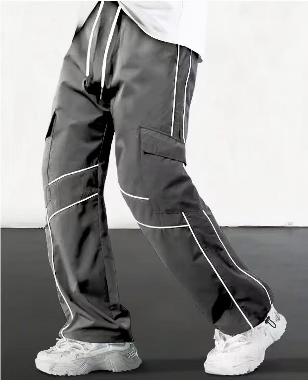 Men's Multifunctional Cargo Pants with Horizontal Contrast Seams Mune Fashion