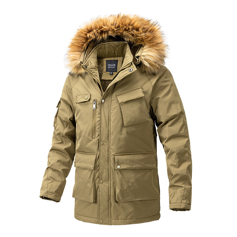 Men's Warm-Lined Parka Jacket with Hood and Teddy Lining Mune Fashion