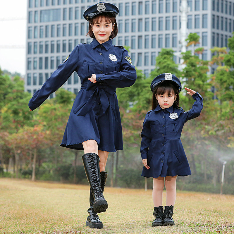 Girl Police Costume with Skirt and Shirt Mune Fashion