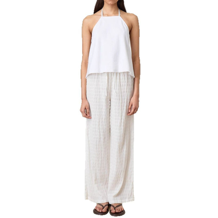 Women's Lightweight Palazzo Lounge Pants made of Crinkle Gauze with High Comfort Waist Mune Fashion