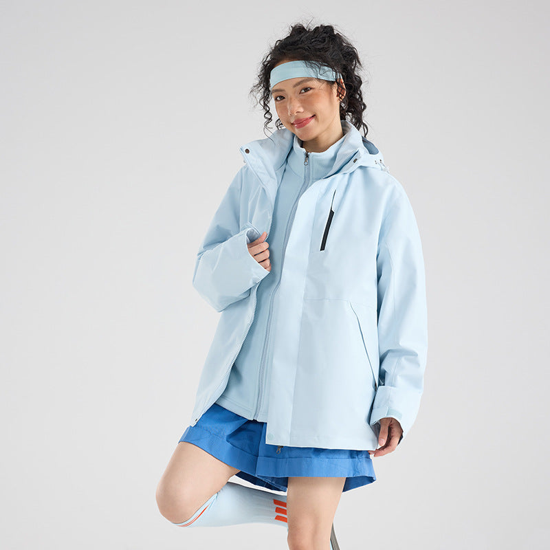 Women's Lightweight Waterproof Parka Hoodie Jacket with Sealed Seams and Drawstring Mune Fashion