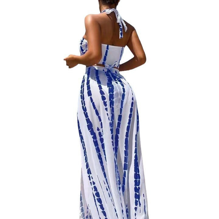 Women's Airy Beach Dress with Deep Neckline and Side Slit Mune Fashion