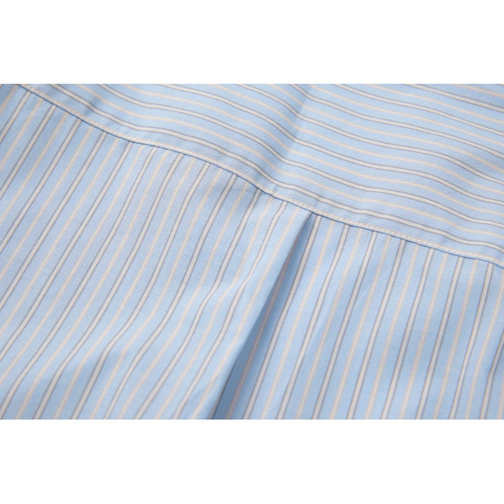 Men's Wide Cut Poplin Shirt with Stripes and Chest Pocket Mune Fashion