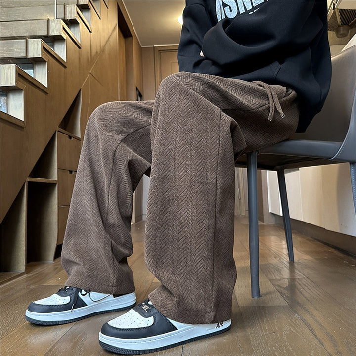 Men's Wide-Cut Knitted Pants in Cable Knit Lounge Style Mune Fashion