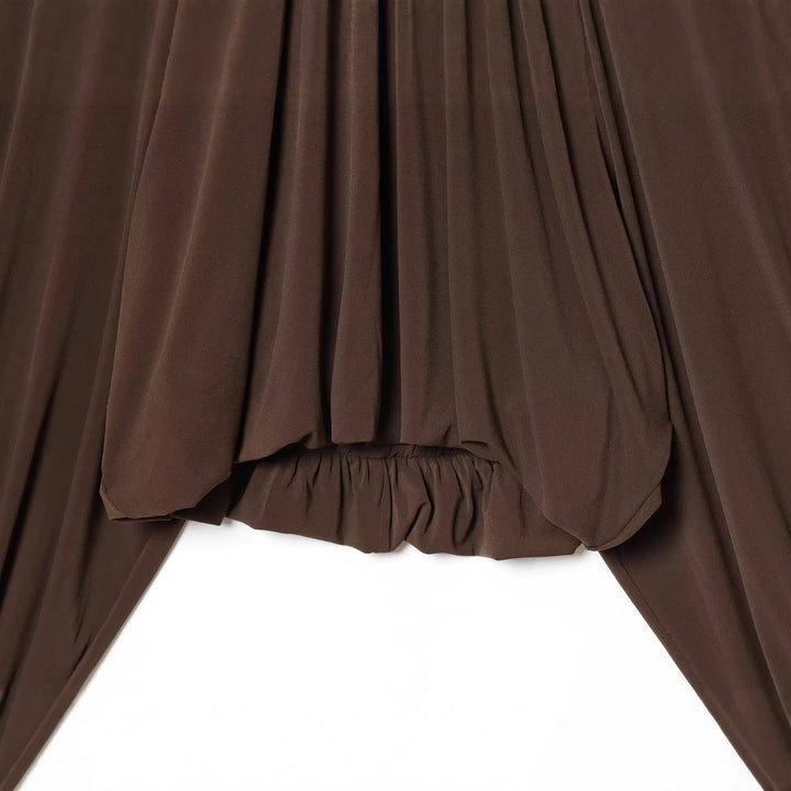 Women's Voluminous Pleated Blouse with Wide Raglan Sleeves and Elastic Waist Mune Fashion