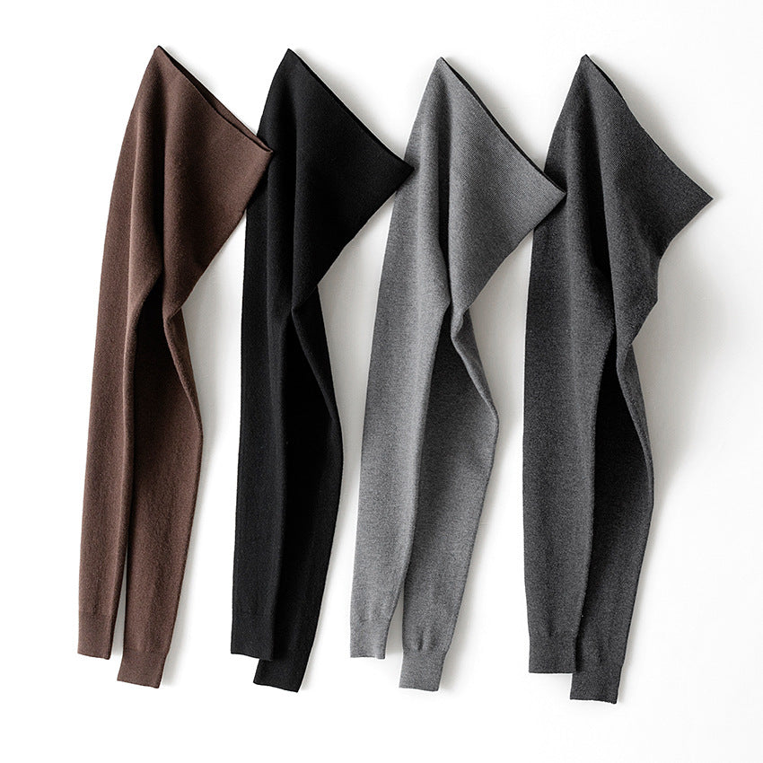 Ladies thermal leggings made of fine knit with high waistband and ribbed cuffs Mune Fashion