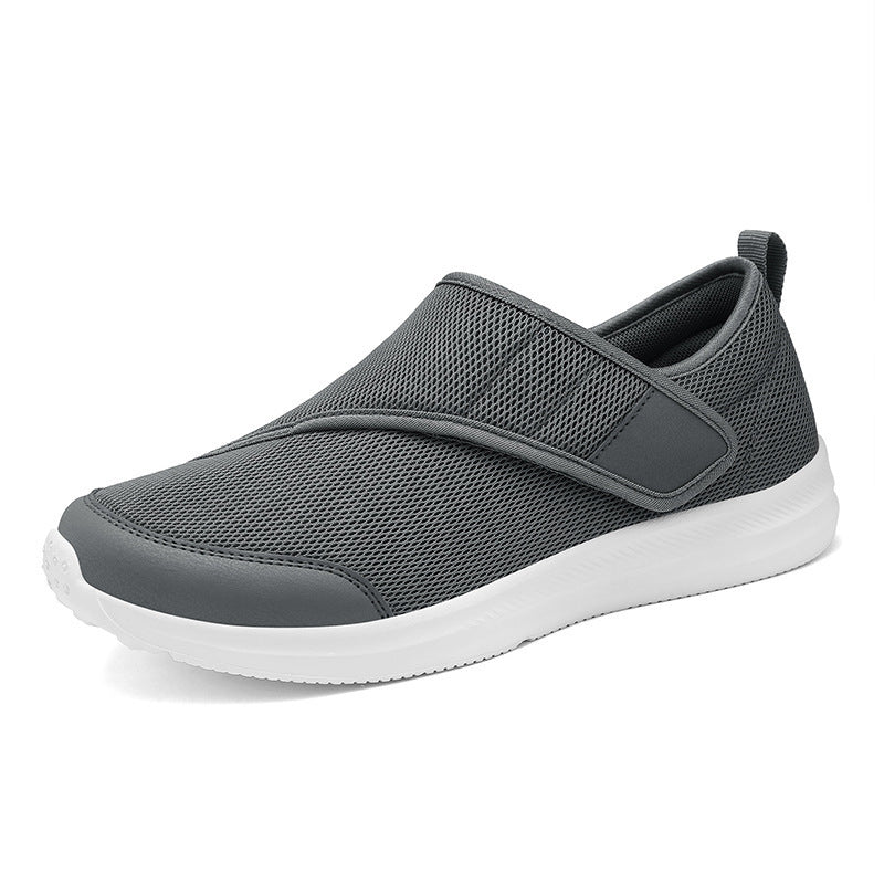 Men's breathable leisure shoe in slip-on style with Velcro fastening and padded comfort sole Mune Fashion