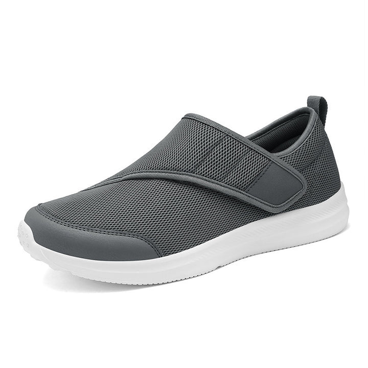 Men's breathable leisure shoe in slip-on style with Velcro fastening and padded comfort sole Mune Fashion