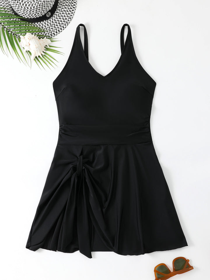 Women's Flowing Swimsuit with Wrap Look Mune Fashion