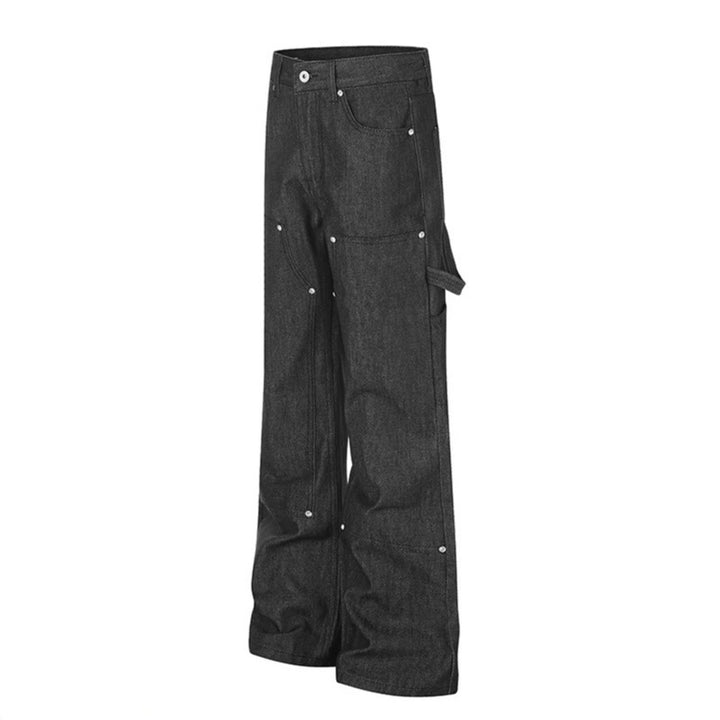 Women's wide carpenter jeans in palazzo cut with nail/hammer loop and reinforced knee sections Mune Fashion