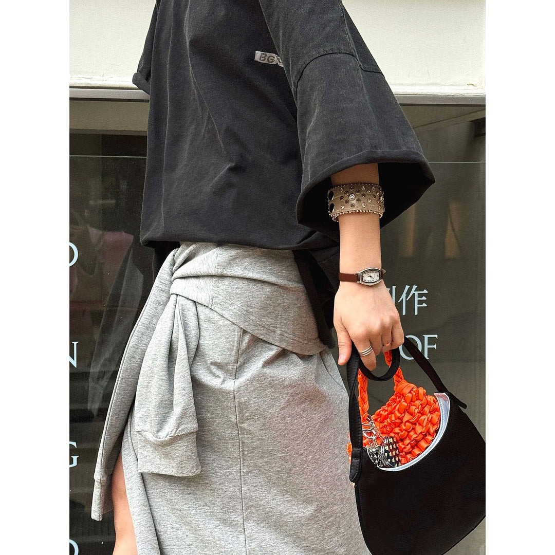 Women Oversized Mineral Wash T-Shirt with Dropped Shoulder and Wide Sleeve Mune Fashion