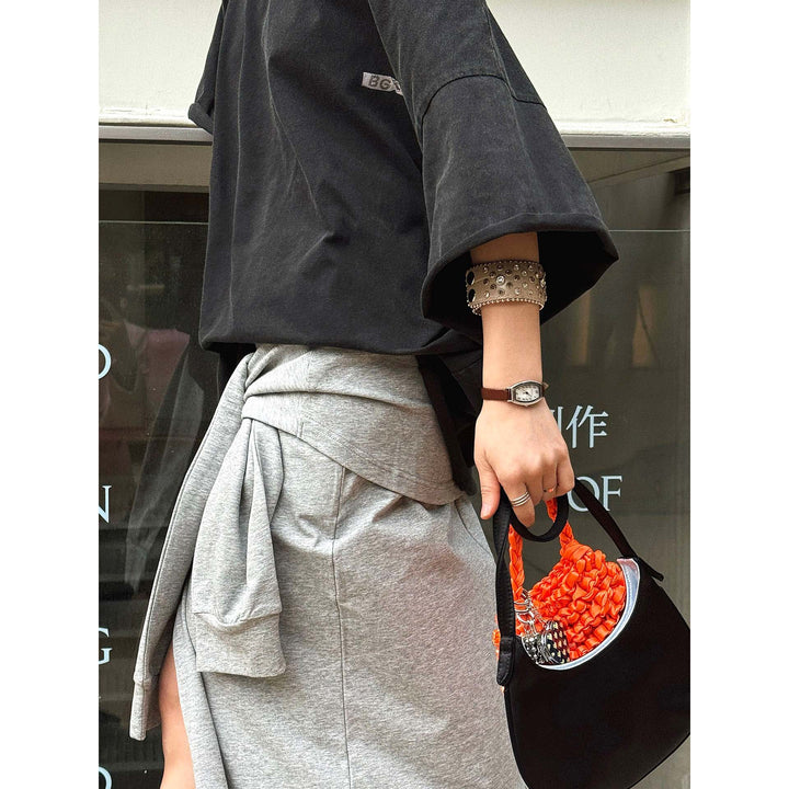 Women Oversized Mineral Wash T-Shirt with Dropped Shoulder and Wide Sleeve Mune Fashion