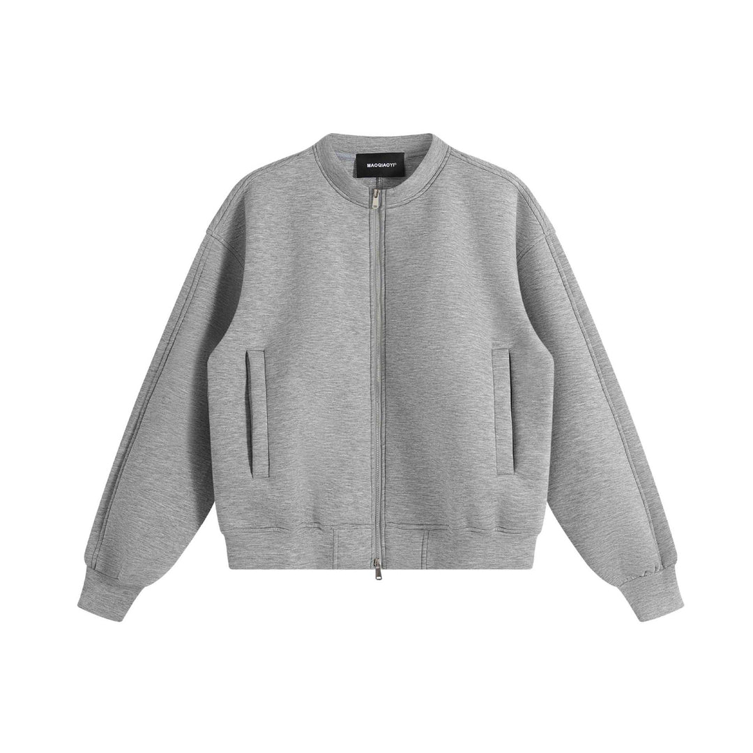 Unisex Oversize Training Jacket in Boxy Cut with Short Stand-up Collar and Two-way Zipper Mune Fashion